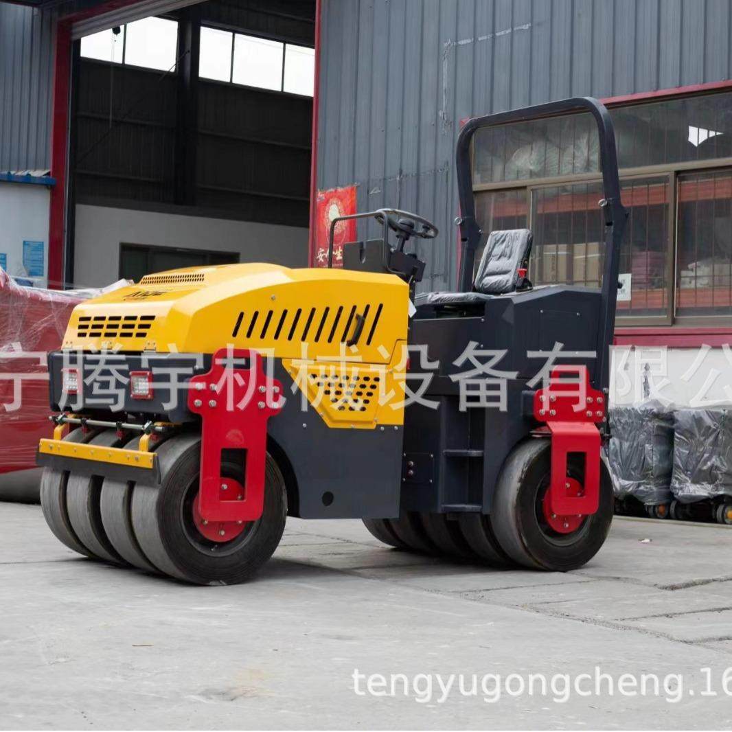前后胶轮全液压压路机 3吨双胶轮压路机 双胶轮静碾压路机