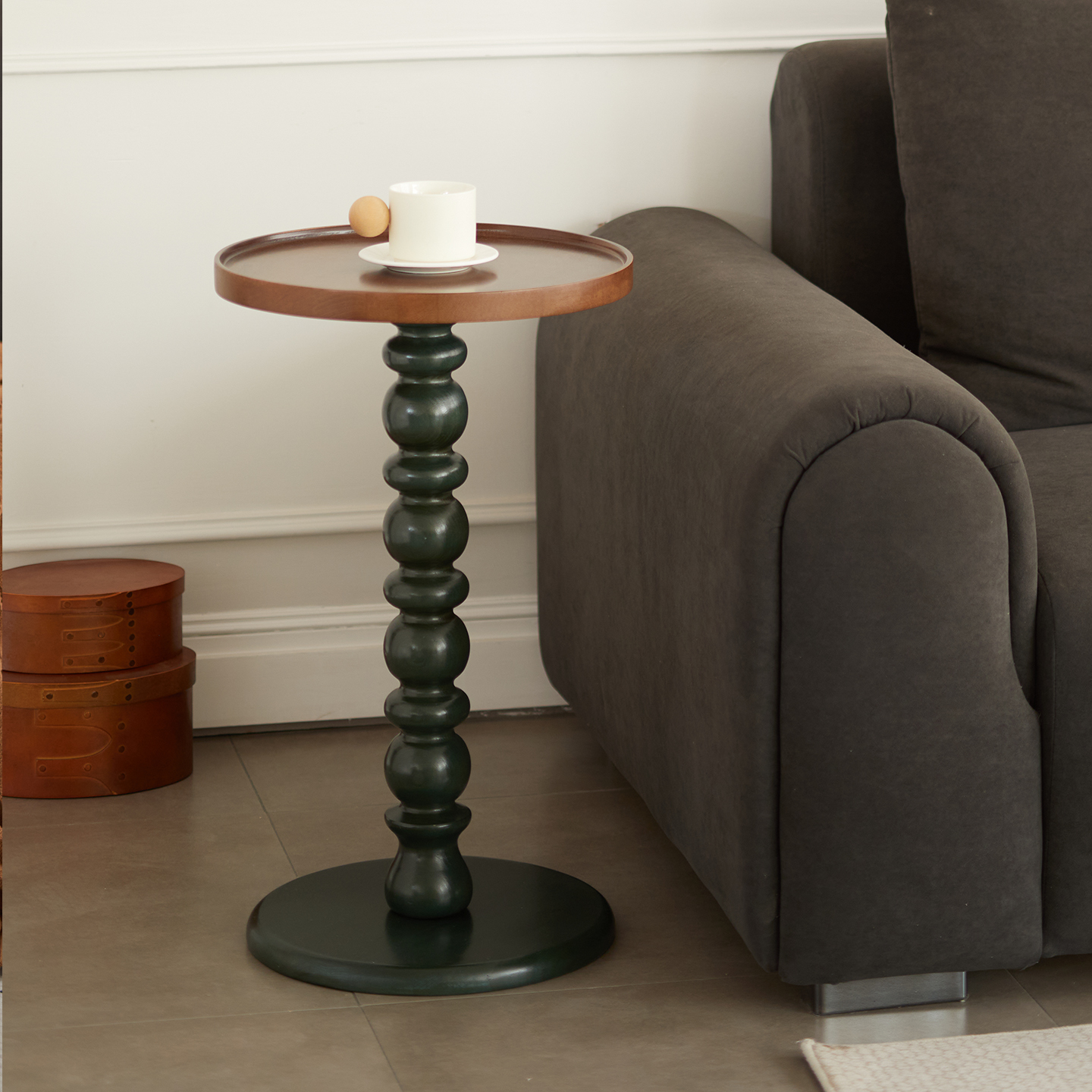 复古实木小边几法式创意托盘角几