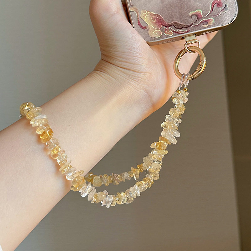 天然高端黄水晶手机链时尚手串