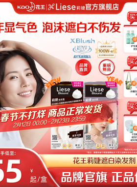 【花王遮白染】莉婕Liese泡沫染发剂染发膏遮白发泡泡染黑茶黑色