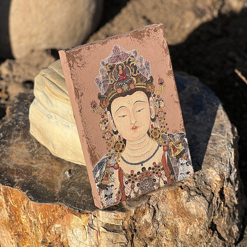 水月观音新中式复古法海寺客厅装饰画法式中国风敦煌菩萨玄关挂画