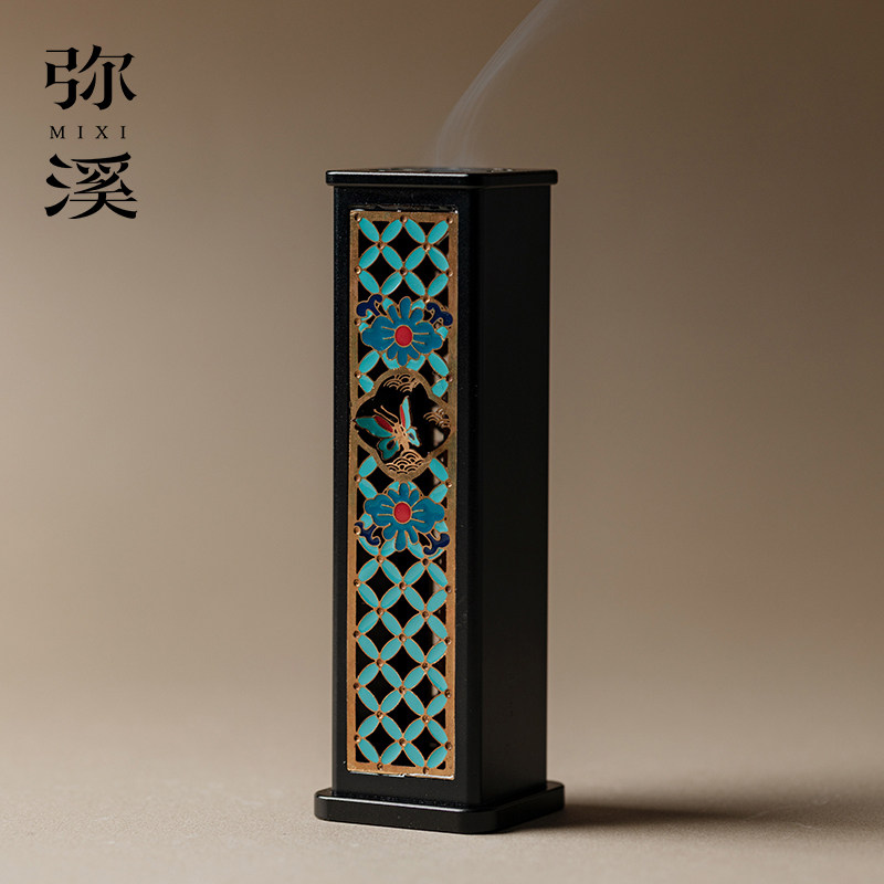 弥溪 珐琅彩立式线香插国潮香炉家用沉香檀香室内茶桌香托香薰炉,餐饮具,茶道/香炉,淘宝优惠券,粉丝福利购,淘宝优惠卷
