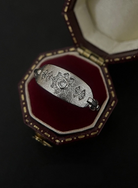 银色八芒星戒指精致复古百搭气质