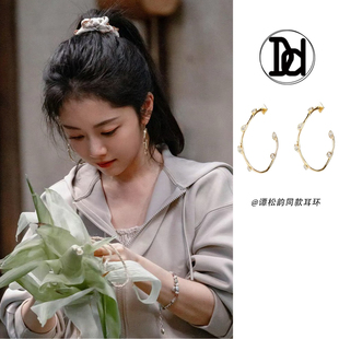 向往 金色圈圈耳环高级感百搭显脸小耳钉素圈耳饰 生活谭松韵同款