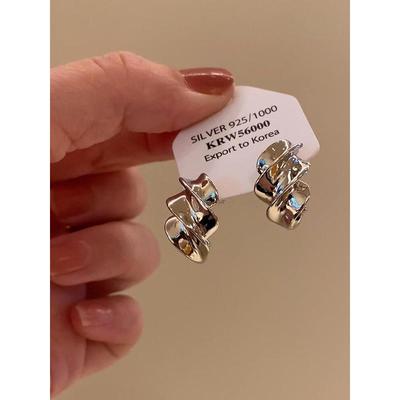 冷淡风银色螺旋耳钉轻奢简约气质