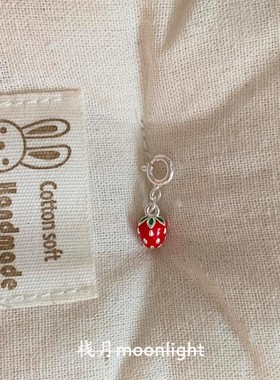 滴釉草莓吊坠项链甜美风百搭小众