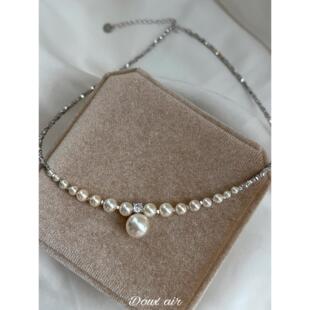 千金感仿碎银珍珠项链女2025秋冬新款爆款气质轻奢高级感小众颈链