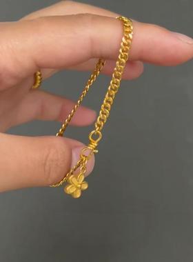 金色古巴花朵手链高级感甜美百搭