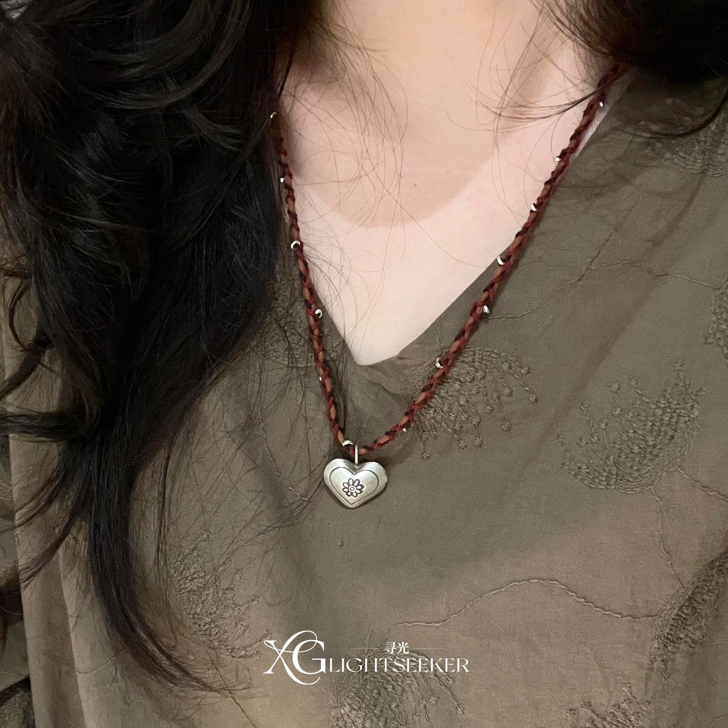 新中式花朵爱心编绳手链项链复古