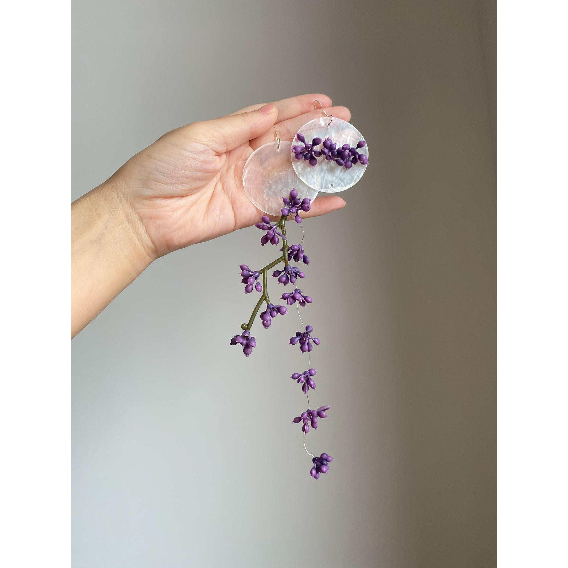 不对称紫色花藤流苏圆片贝壳耳环小众高级感度假风气质绝美耳饰夏,饰品/流行首饰/时尚饰品新,耳环,淘宝优惠券,粉丝福利购,淘宝优惠卷