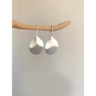 清冷感银色拉丝叶片耳环冷淡风气质大气高级感时尚 耳饰 设计感个性