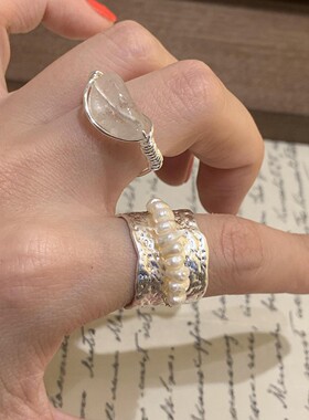 Vintage中古韩系手工绕线戒指女