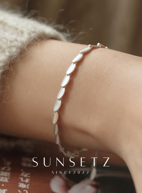 古法磨砂哑光鱼鳞手链女气质百搭