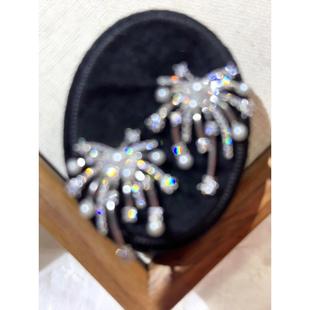 爆闪仿珍珠烟花耳钉轻奢小众设计时尚 高级感耳环精致气质百搭耳饰