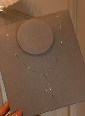 银色满天星流苏项链独特气质轻奢