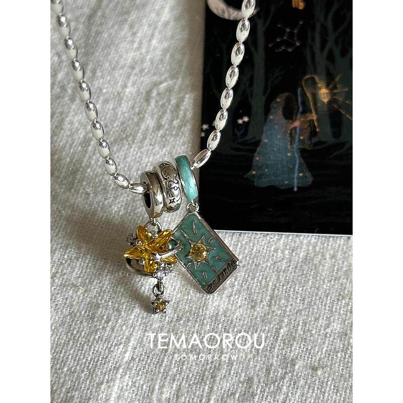 滴油塔罗牌星星项链中古高级感轻奢锁骨链2025新款爆款欧美风颈链,饰品/流行首饰/时尚饰品新,项链,淘宝优惠券,粉丝福利购,淘宝优惠卷