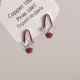 高级感个性 芭蕾圆舞曲复古红色芭蕾舞鞋 耳钉小众时尚 显白气质耳饰
