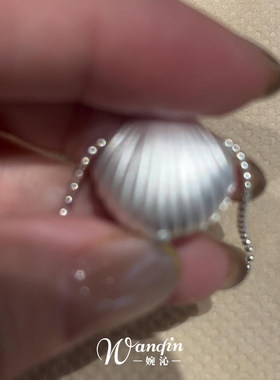 复古仿贝壳珍珠吊坠项链精致独特