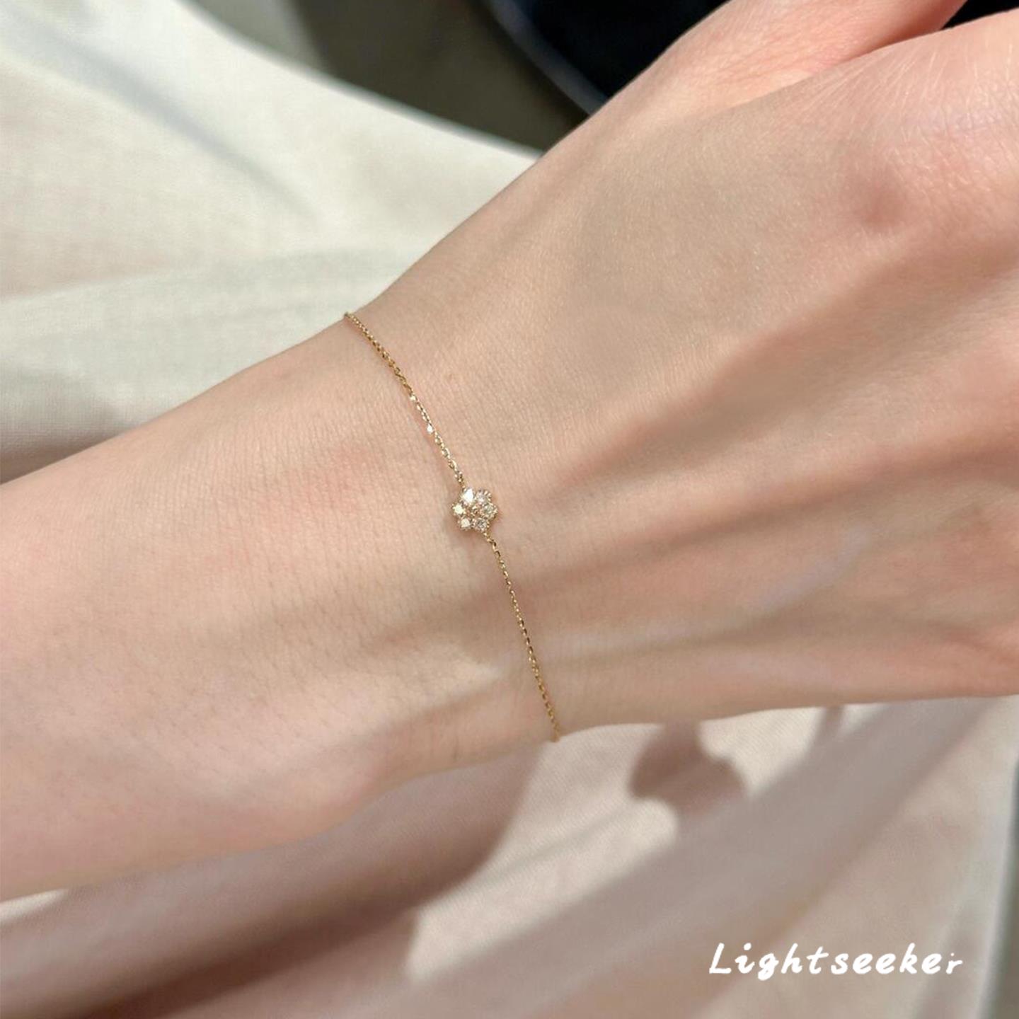 六瓣花仿锆石手链轻奢高级感小众