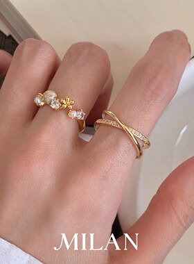 金色仿贝壳海星戒指轻奢百搭小众