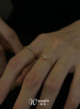 超闪水滴双层戒指清冷感简约精致