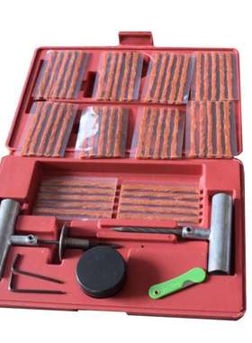 现货 57pcs汽车轮胎修补工具套装 T型修补插针 胶条 真空补胎盒装