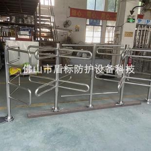 超市单向感应门 商场入口单向禁行器 双层栏杆单项十字转闸半高门