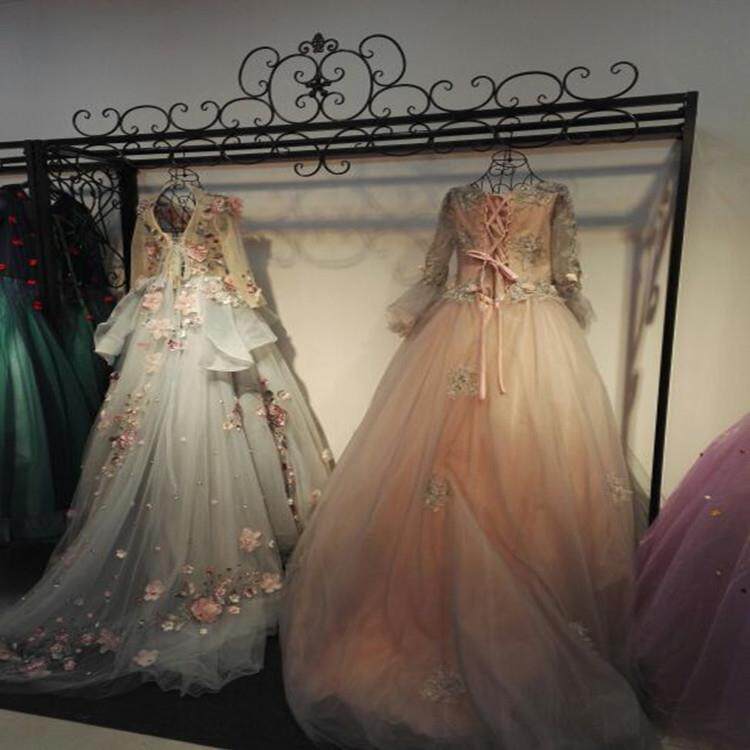 铁艺婚纱架高档礼服旗袍展示架挂婚纱架子落地服装架衣服货架
