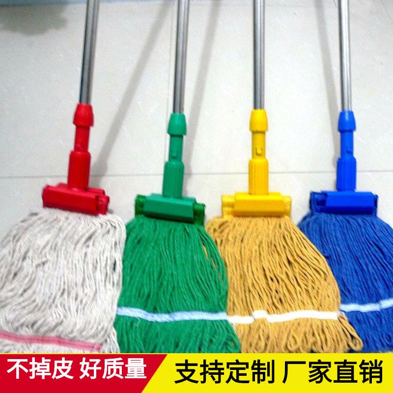 不锈钢拖把棉线家用老式墩布拖布工厂物业吸水普通大号拖把纯棉