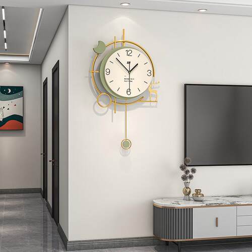 时尚创意钟表奶油风家用装饰时钟高级感挂墙现代简约挂钟客厅静音