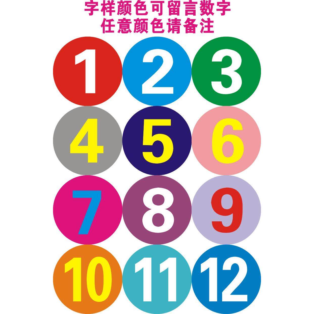 9CM大号圆形数字贴不干胶顺序条形码标签楼梯活动号码贴纸1-1000