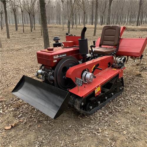 多功能履带旋耕机新款乘坐式小型履带微耕机 家用耕地机 翻地机