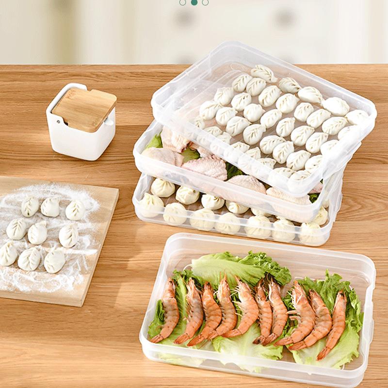 饺子盒冻饺子家用装放饺子的速冻盒冰箱保鲜收纳盒鸡蛋盒多层托盘