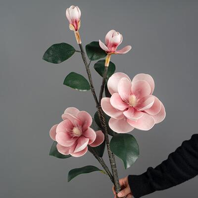 仿真 玉兰花 EVA手感高级大玉兰假花婚庆家居摆件新中式人造花束