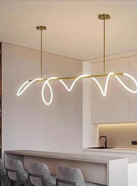 北欧简易后现代创意吊灯简约长条线条音符灯样板房设计客厅餐厅灯