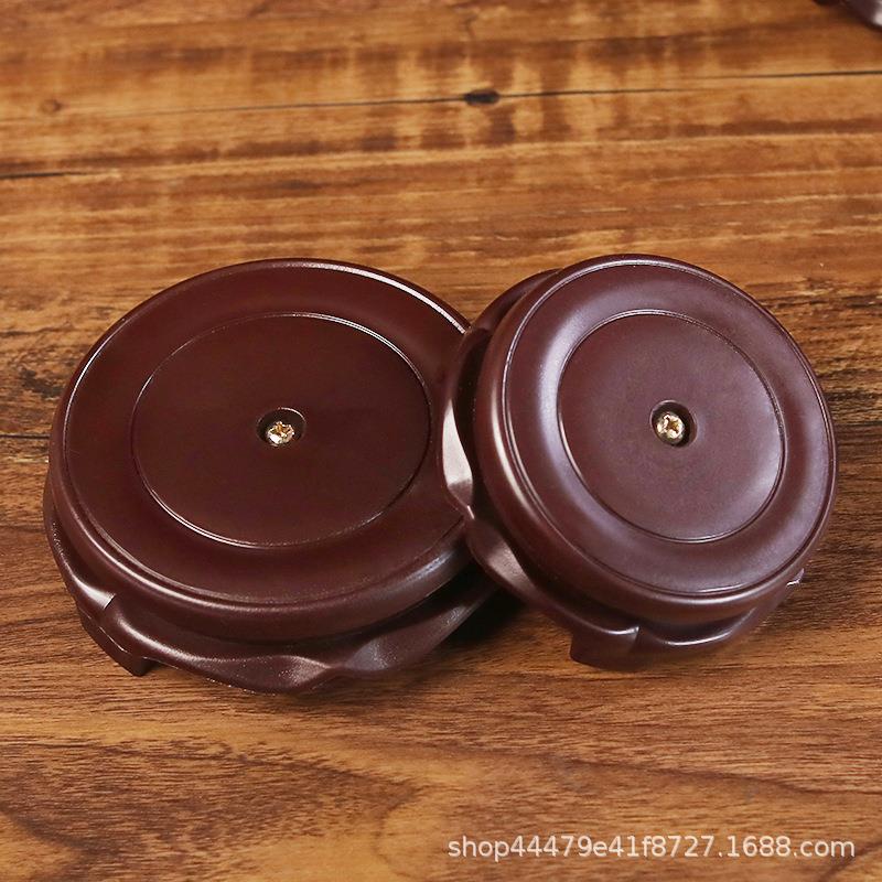 旋转圆形底座仿木质底座花盆鱼缸花瓶装饰摆件家居饰品底托