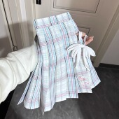 格裙百褶裙蓝粉色学院风半身短裙制服 梦屿春樱JK原创正版 隐喻