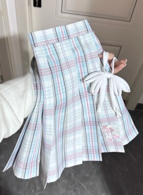 【隐喻】梦屿春樱JK原创正版格裙百褶裙蓝粉色学院风半身短裙制服