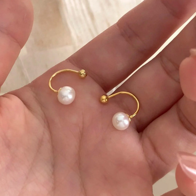 S999纯银一款两戴螺丝拧扣U形珍