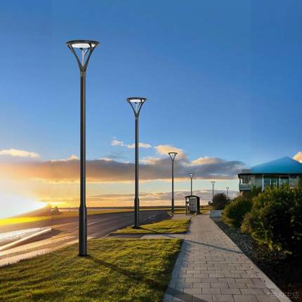 新款太阳能路灯户外led灯防水公园市电220景观灯室外庭院灯节能