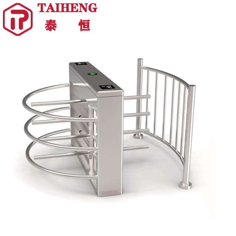 半高十字转闸门人行通道防尾随不锈钢实名制考勤门禁系统半高转闸
