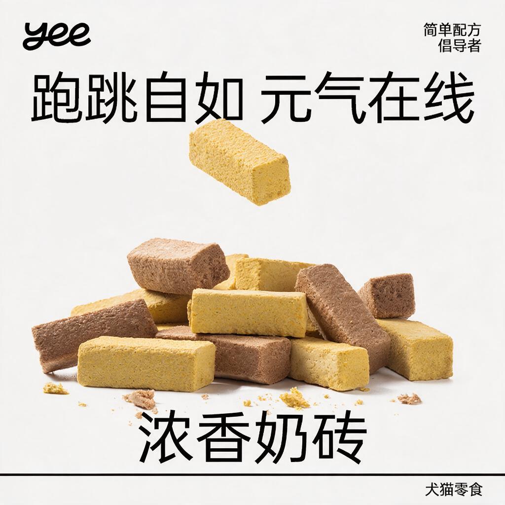 yeepet浓香奶砖狗狗零食猫咪零食贻贝姜黄鸭血羊奶互动训练奖励