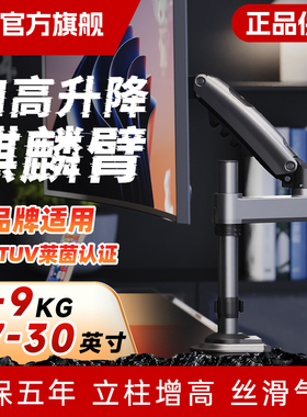 NB倒挂电脑显示器支架臂桌面悬空立柱升降伸缩托架台式免打孔H100