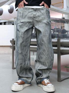 巴黎CYS狄筑脏脏13OZ牛仔裤男宽松风脏染裤小众休闲裤