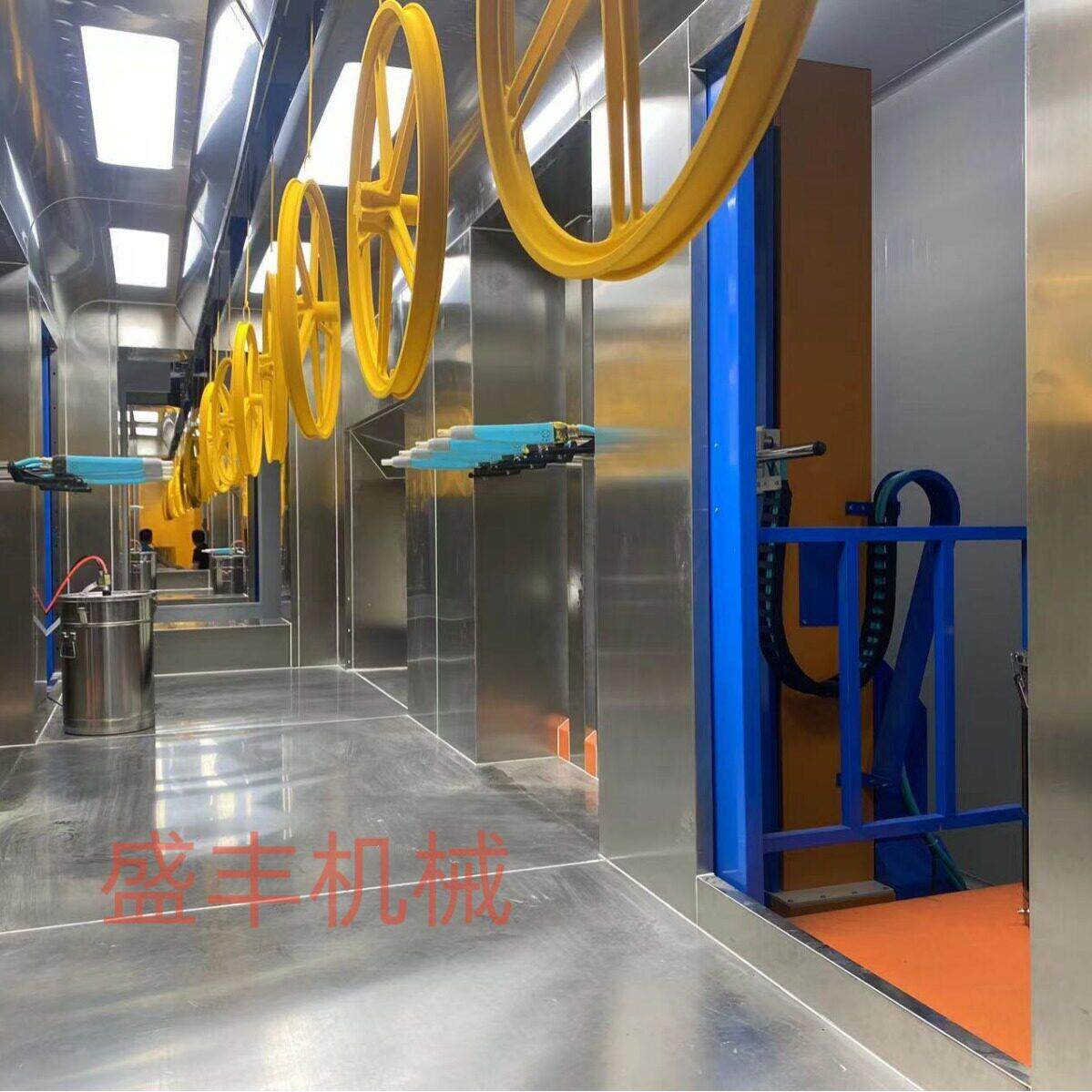 镁合金自行车车圈喷漆线设备碳纤维自行车配件自动化喷涂设备厂家
