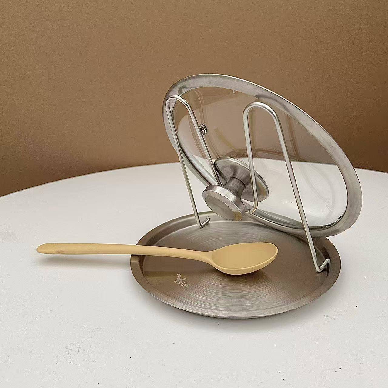 一诺厨房304不锈钢锅盖收纳层架锅铲可折叠置物架厨房实用整理架