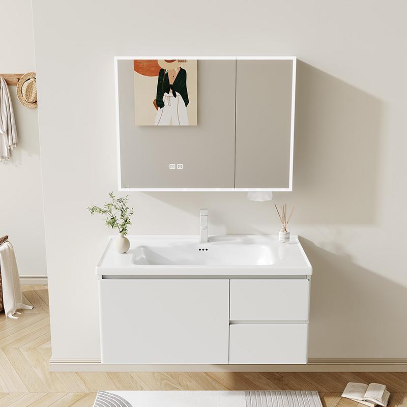 现代简约不锈钢浴室柜组合陶瓷一体盆卫生间洗漱台洗脸盆洗手盆柜
