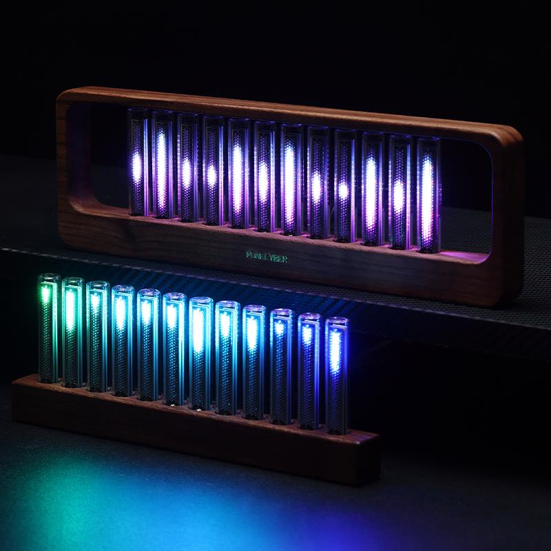 LED拾音灯频谱节奏气氛灯RGB拟辉光管音乐桌搭电竞桌面摆件声控灯