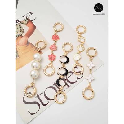 适用蔻驰水桶包coach麻将包包延长链条配件珍珠加长链腋下包链子