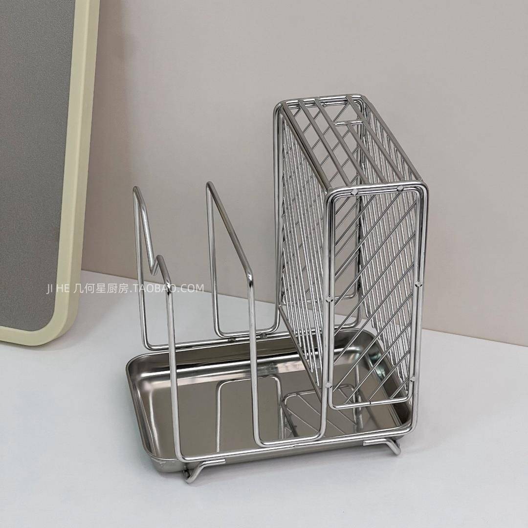 厚皮橙304不锈钢刀架菜板架厨具收纳层架带接水盘多功能置物架沥